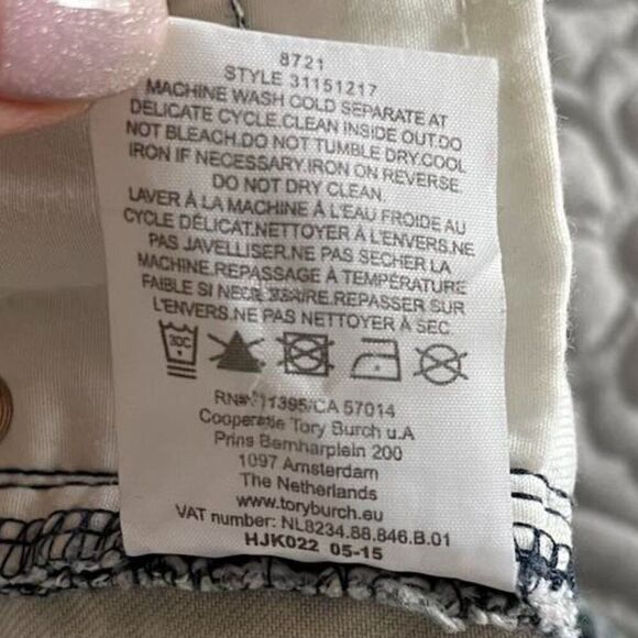 Tory Burch Blue Boa Snakeskin Print Skinny Jeans Size 30 - Picture 8 of 16